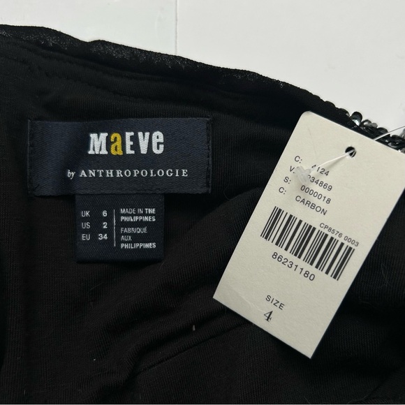 Anthropologie Maeve Carbon Sequin Jumpsuit Wide Leg Halter Neck Size 2 NWT - Picture 14 of 16